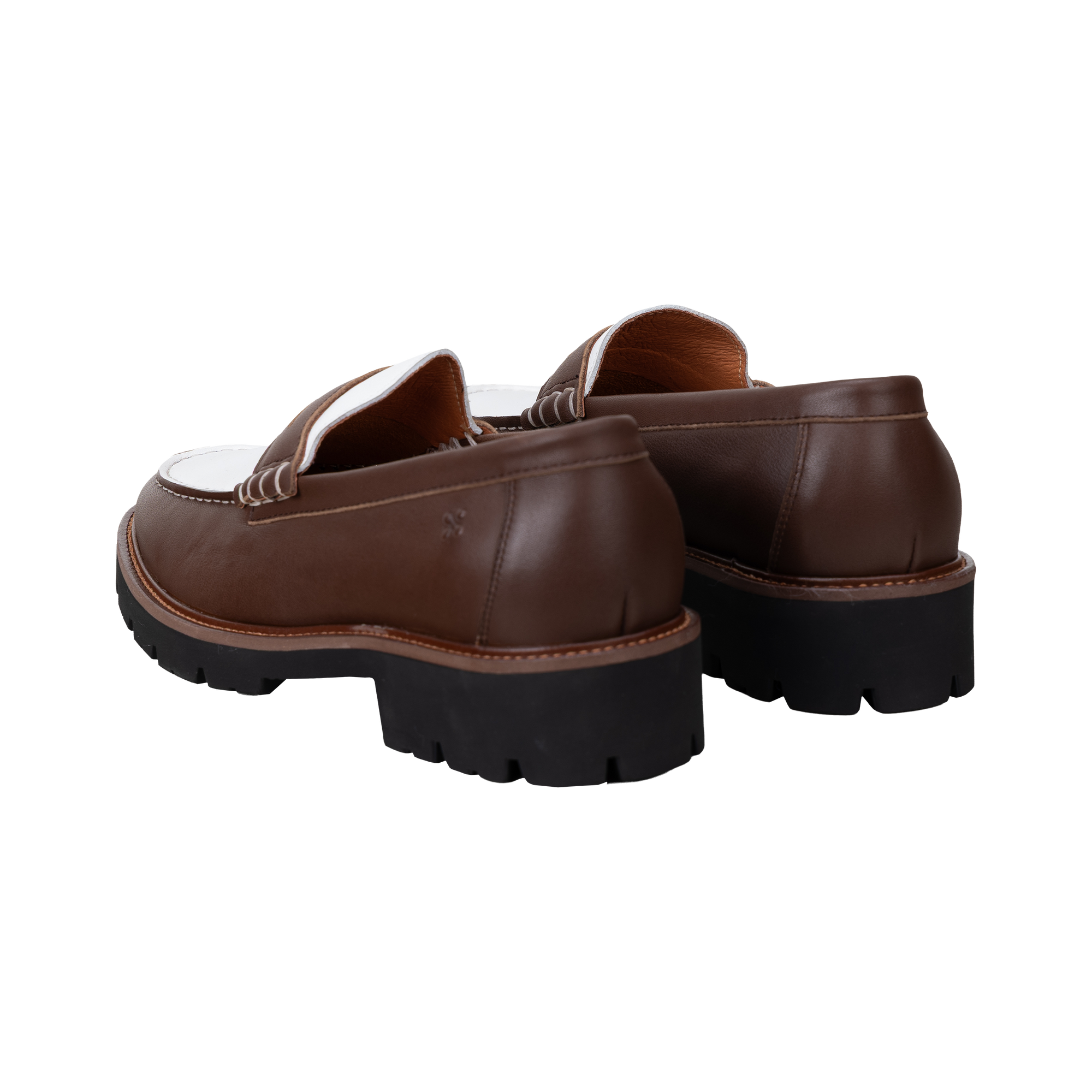 Women's loafers Stilo in tan/white