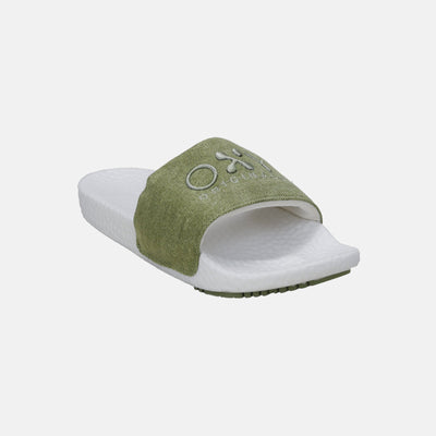 Women's slippers Excel in green/white