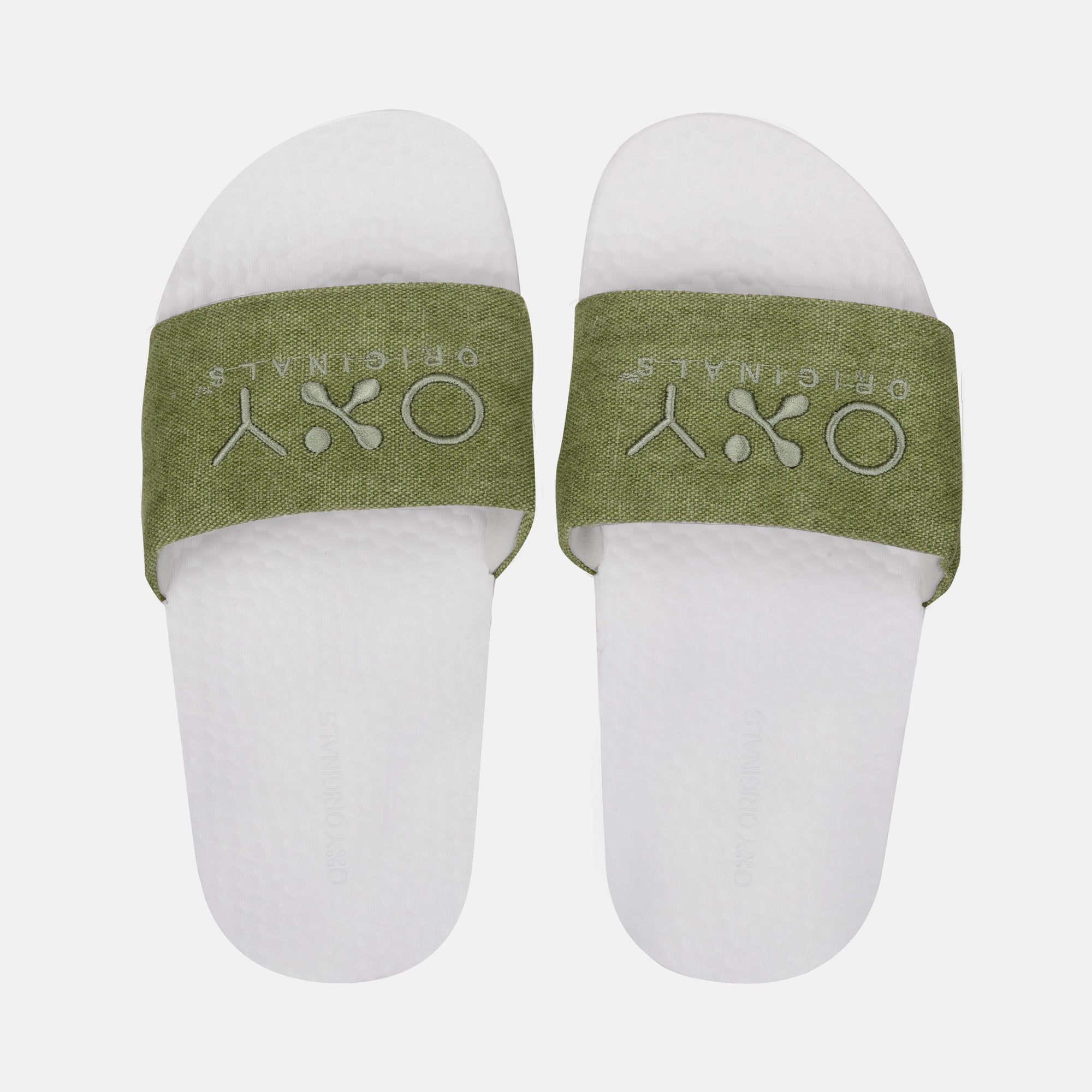 Women's slippers Excel in green/white