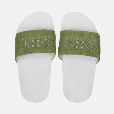 Women's slippers Excel in green/white