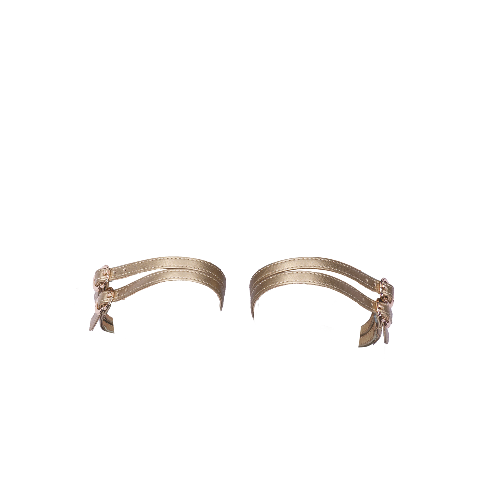 Women's ballet flats Eos Thin Double Strap with Gold Buckles in Gold