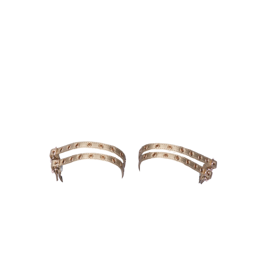 Women's ballet flats Eos Gold Grommet Thin Double Strap in Gold