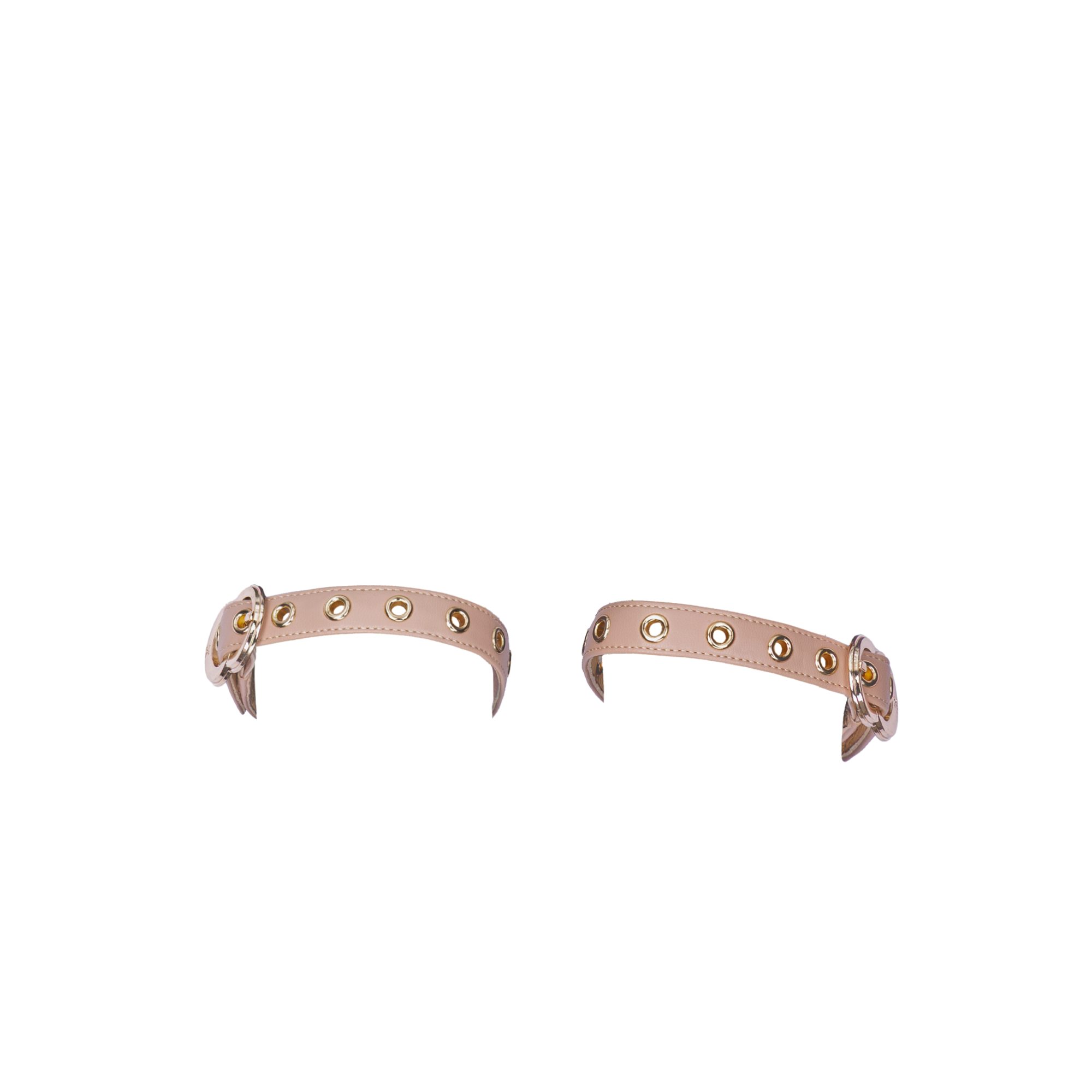 Women's ballet flats Eos Grommet thick strap with Gold Buckle in Blush