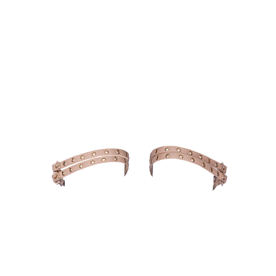 Women's ballet flats Eos Gold Grommet Thin Double Strap in Blush