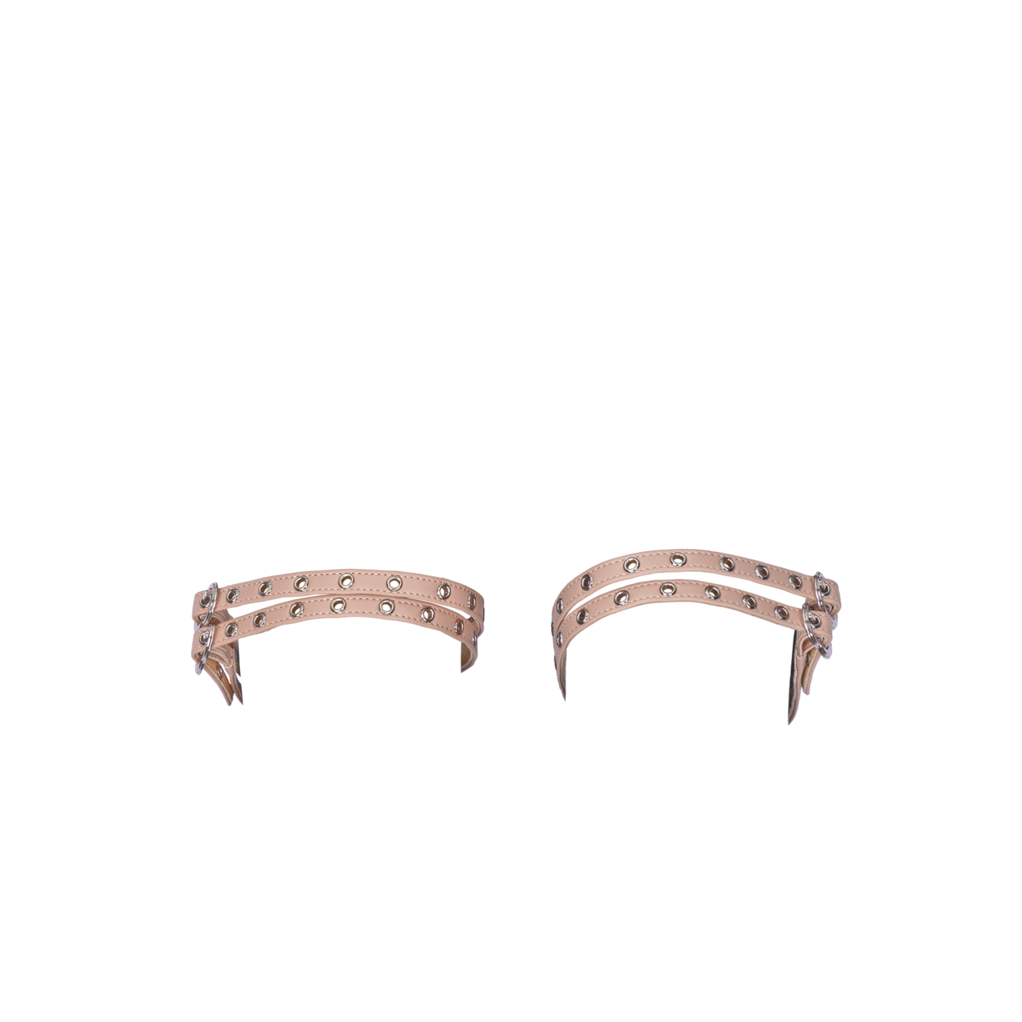 Women's ballet flats Eos Silver Grommet Thin Double Strap in Blush