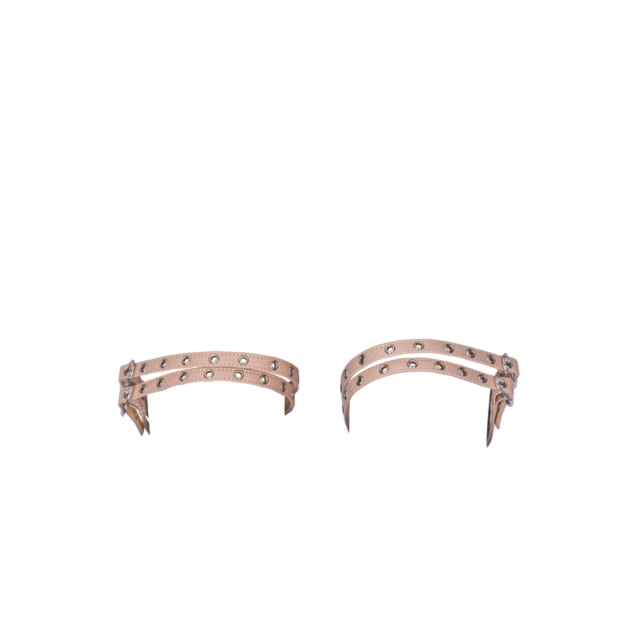 Women's ballet flats Eos Silver Grommet Thin Double Strap in Blush