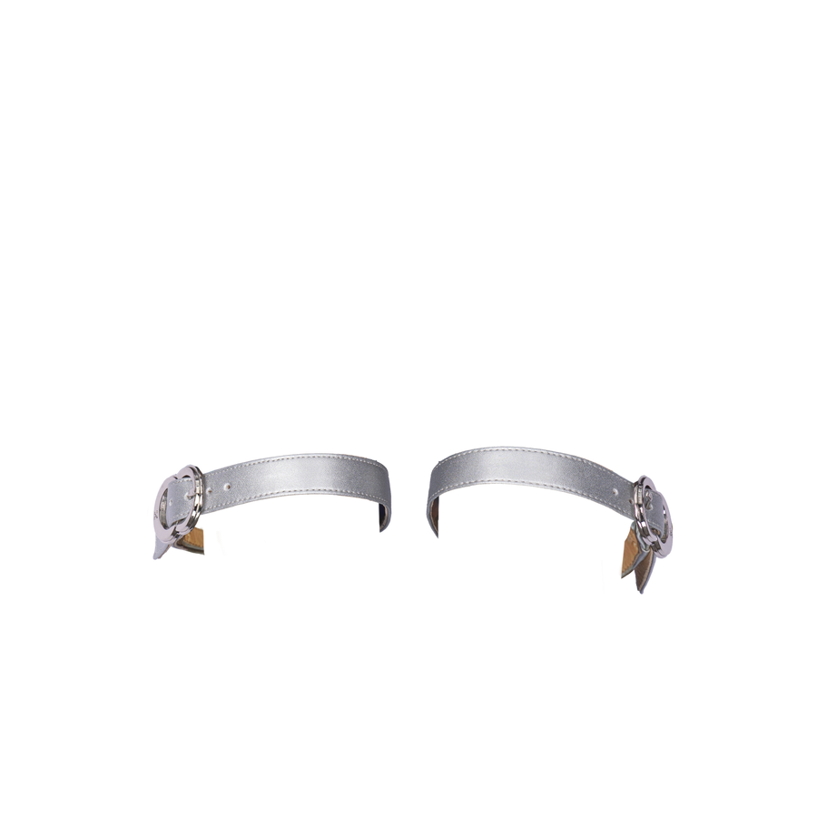 Women's ballet flats Eos Thick Strap with Silver Buckles in Silver
