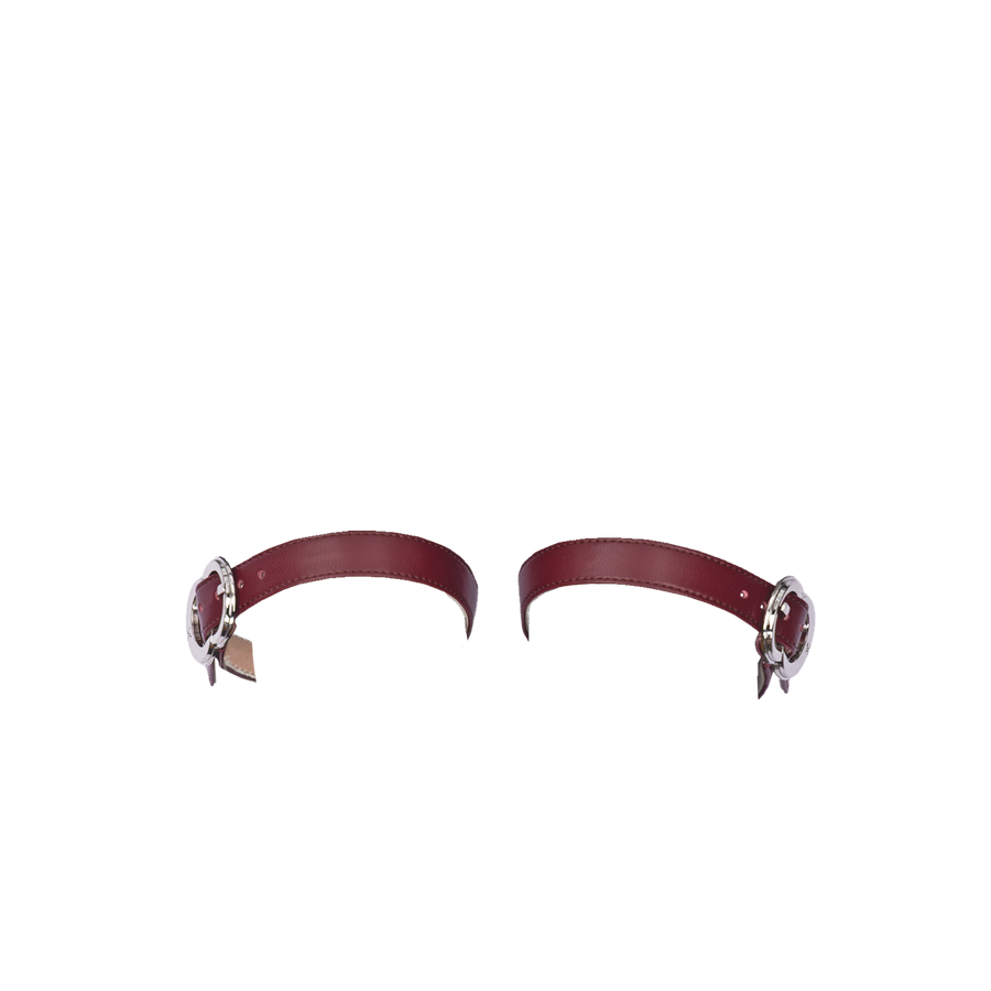 Women's ballet flats Eos Thick Strap with Silver Buckles in Cherry