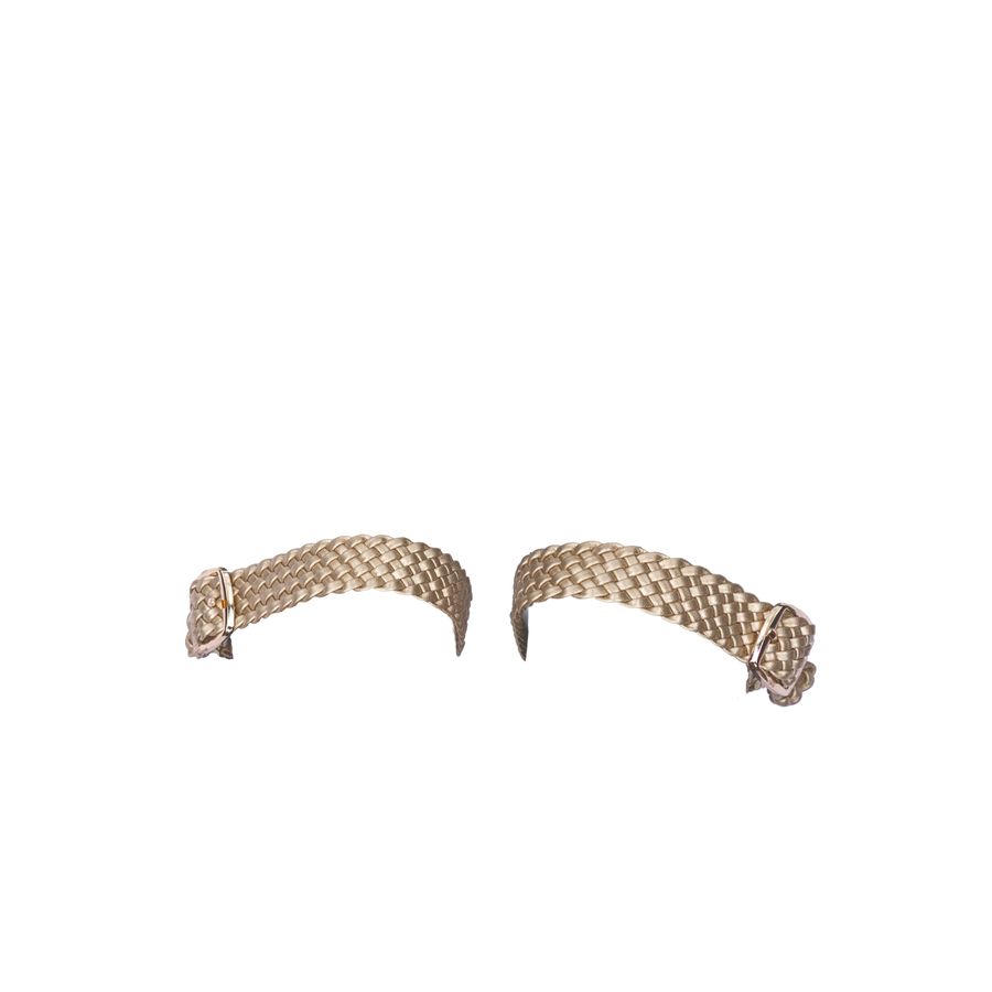Women's ballet flats Eos Wooven Thick Strap with Gold Buckles in Gold