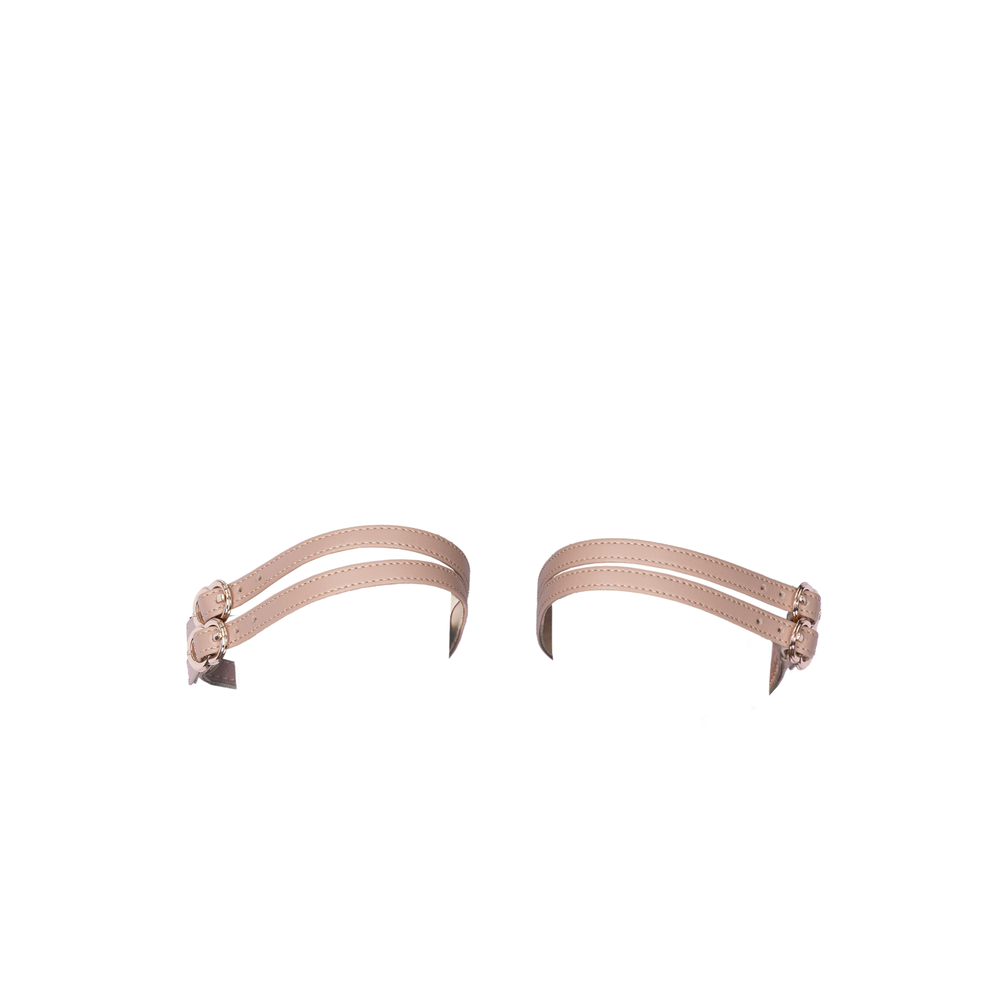 Women's ballet flats Eos Thin Double Strap with Gold Buckles in Blush