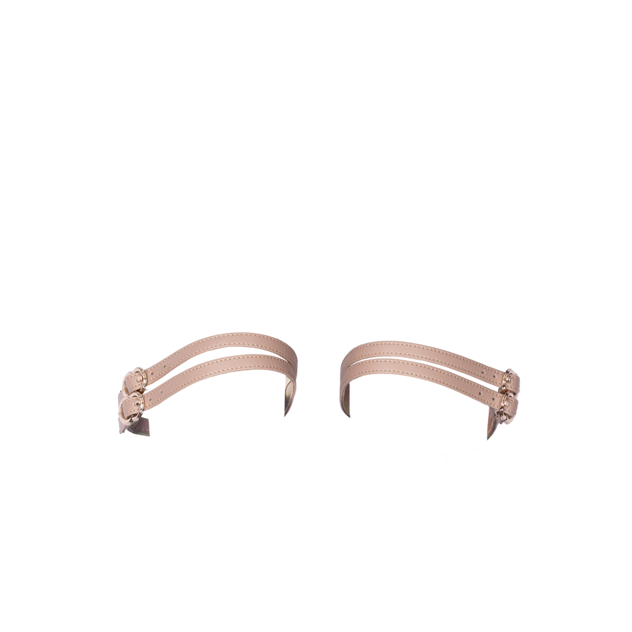 Women's ballet flats Eos Thin Double Strap with Gold Buckles in Blush