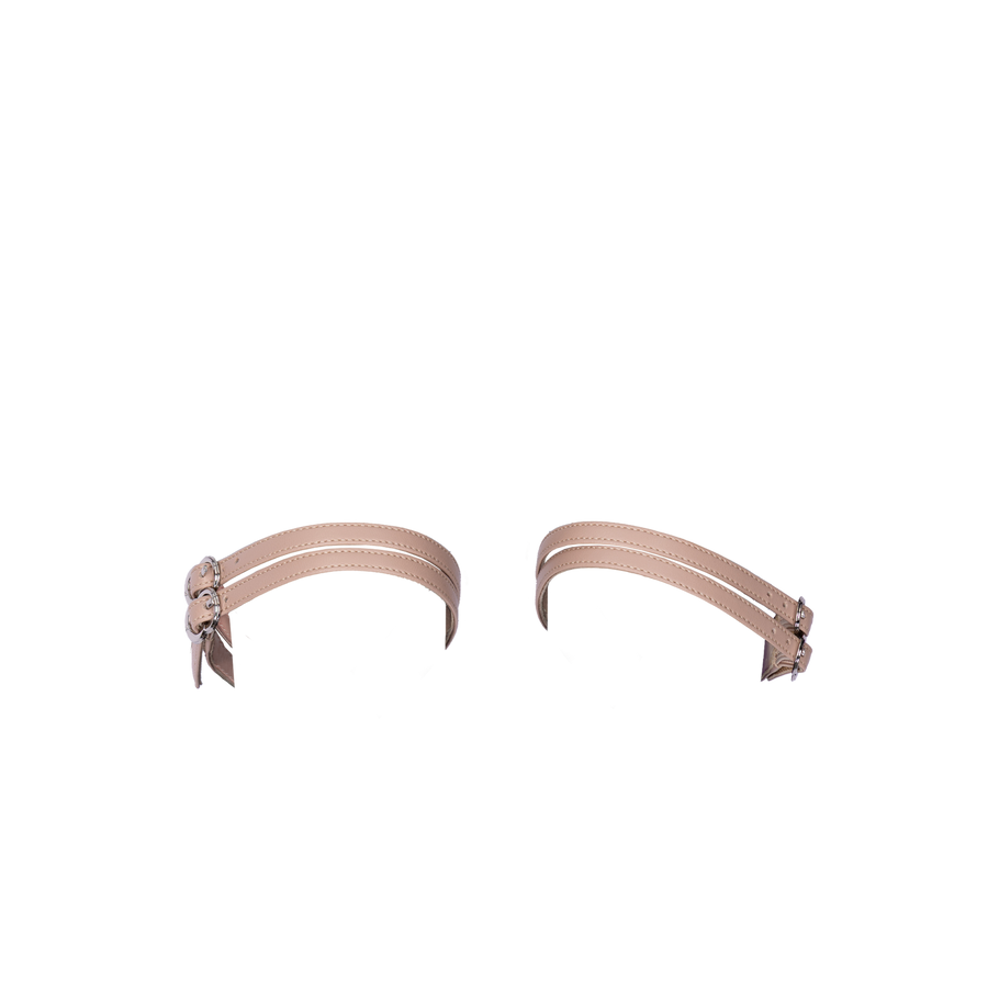 Women's ballet flats Eos Thin Double Strap with Silver Buckles in Blush