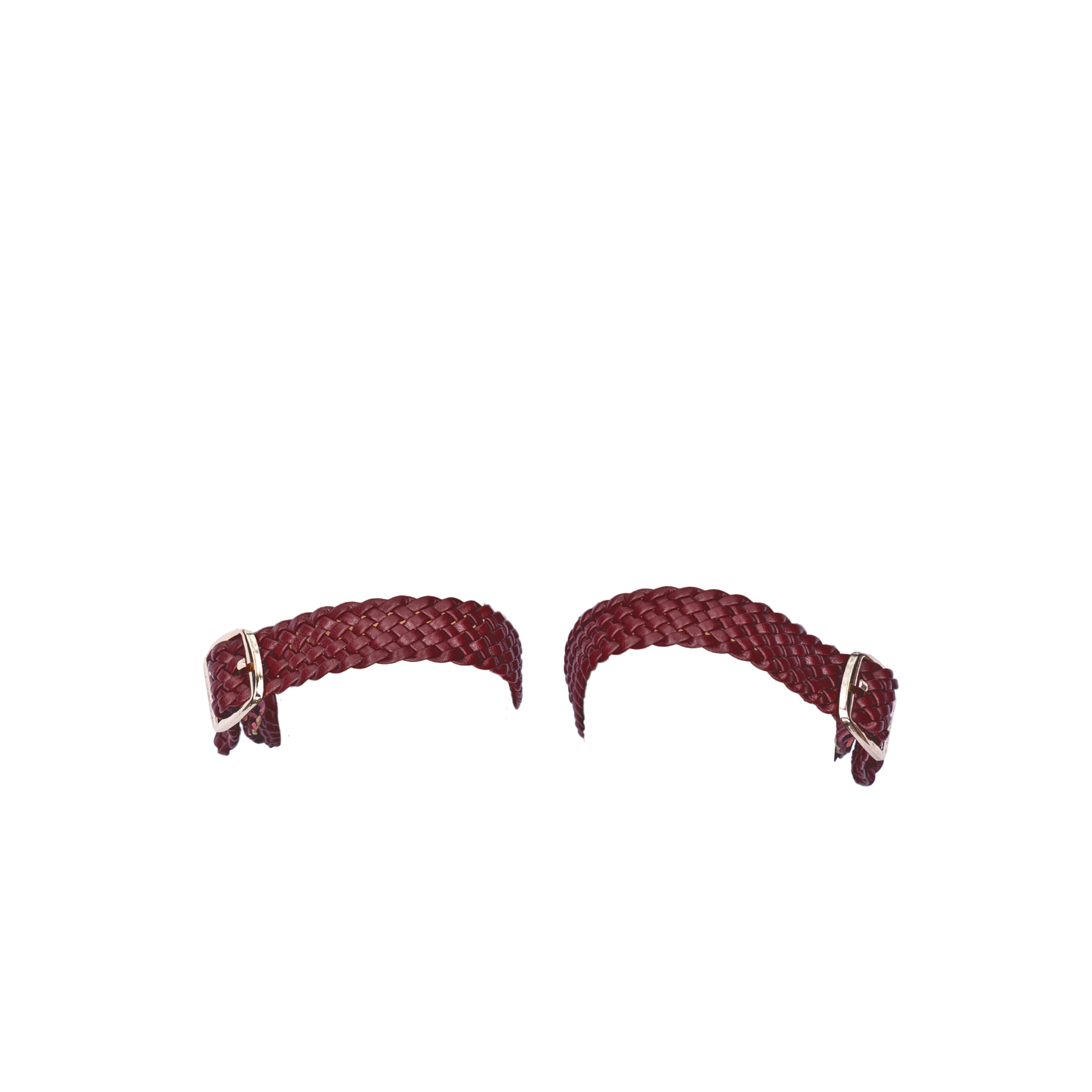 Women's ballet flats Eos Wooven Thick Strap with Gold Buckles in Cherry