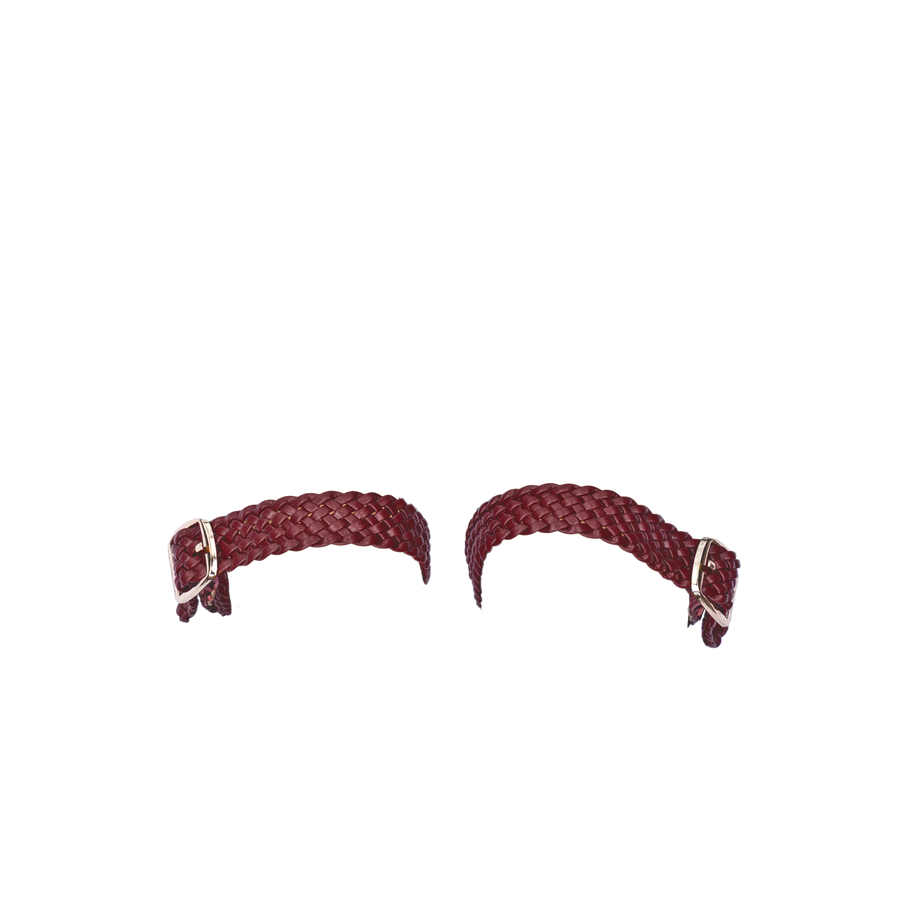 Women's ballet flats Eos Wooven Thick Strap with Gold Buckles in Cherry