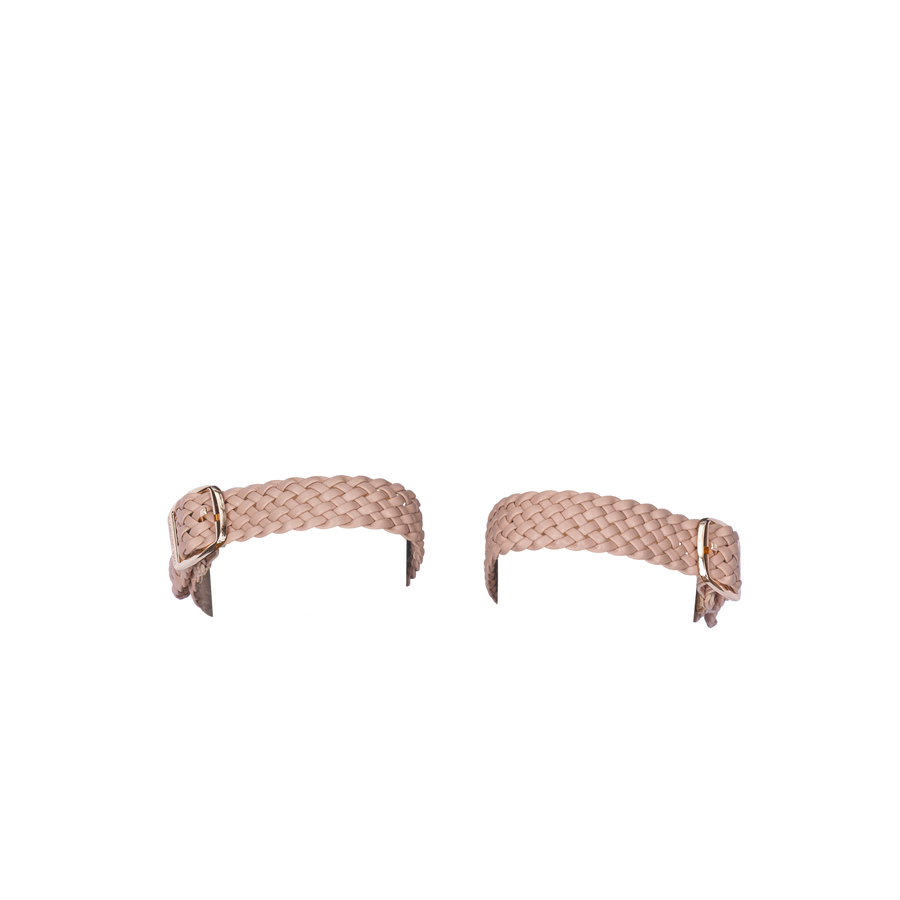 Women's ballet flats Eos Wooven Thick Strap with Gold Buckles in Blush